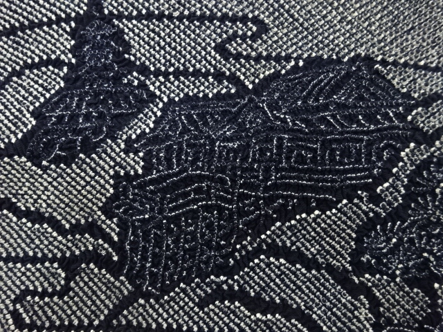  正絹　絞り屋敷模様男物兵児帯